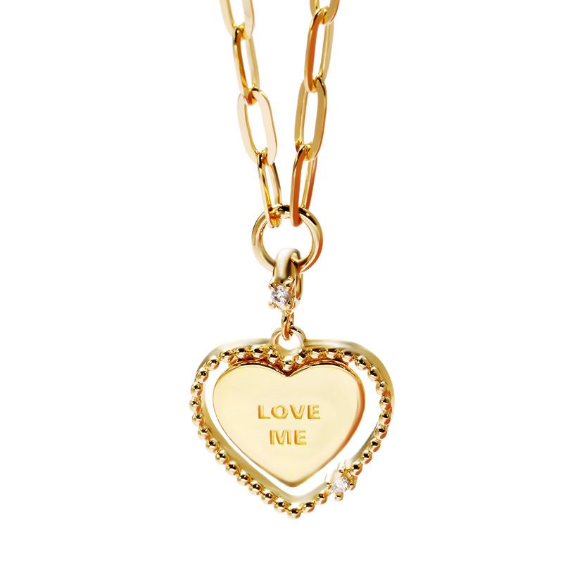 Sterg Sier K Gold Necklace Female Love Clavicle Chain New Tide_voghion.com