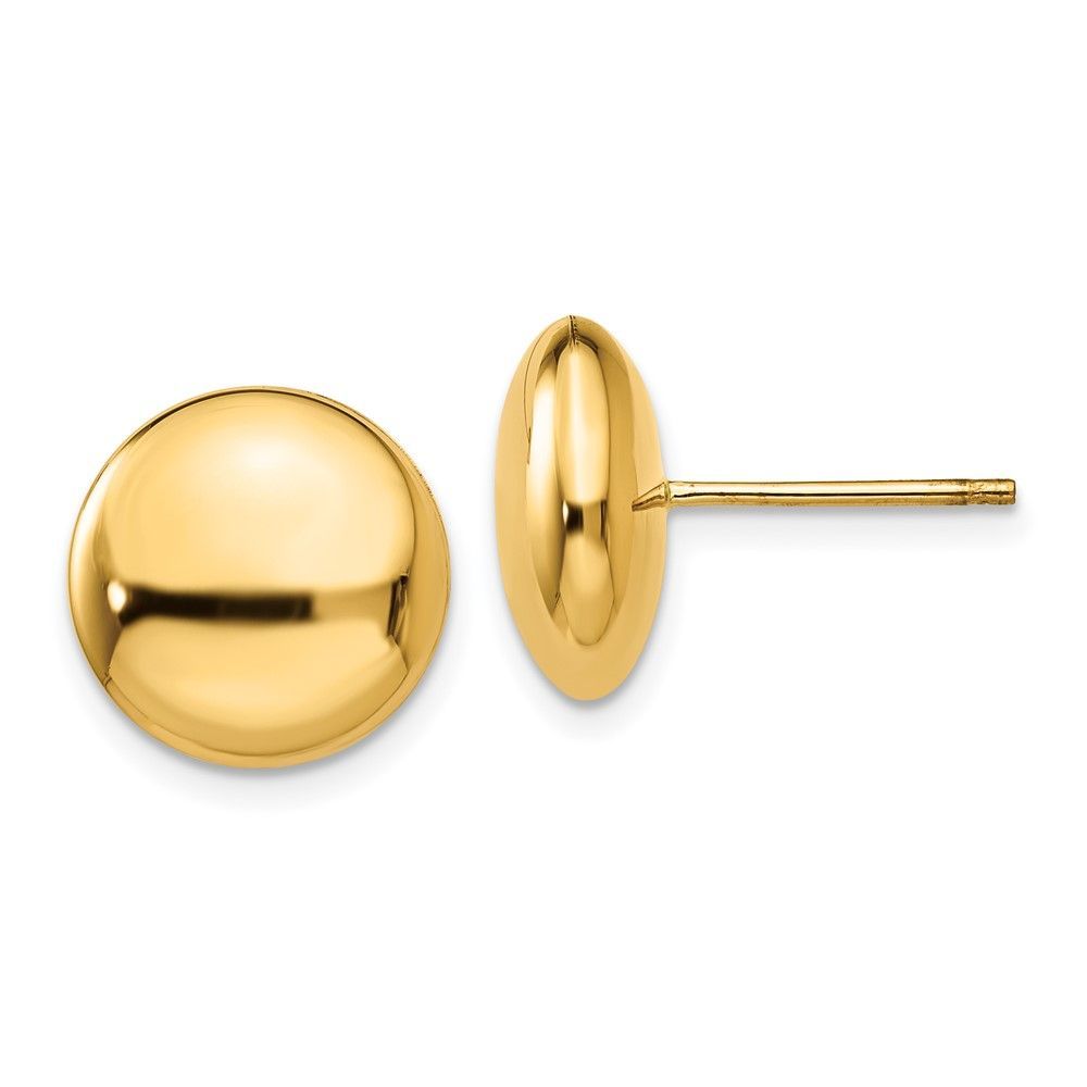 14k Polished 12mm Button Post Earrings_voghion.com