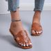 New flat bottomed oversized women's solid color square open toe beach sandals Slipper_voghion.com