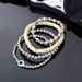 Set di braccialetti impilati da donna, stile bohémien, etnico, vintage, per le vacanze in spiaggia, con perline in ceramica tagliate, con occhio di Horus, bracciale con perline CCB, set da 4 pezzi_voghion.com