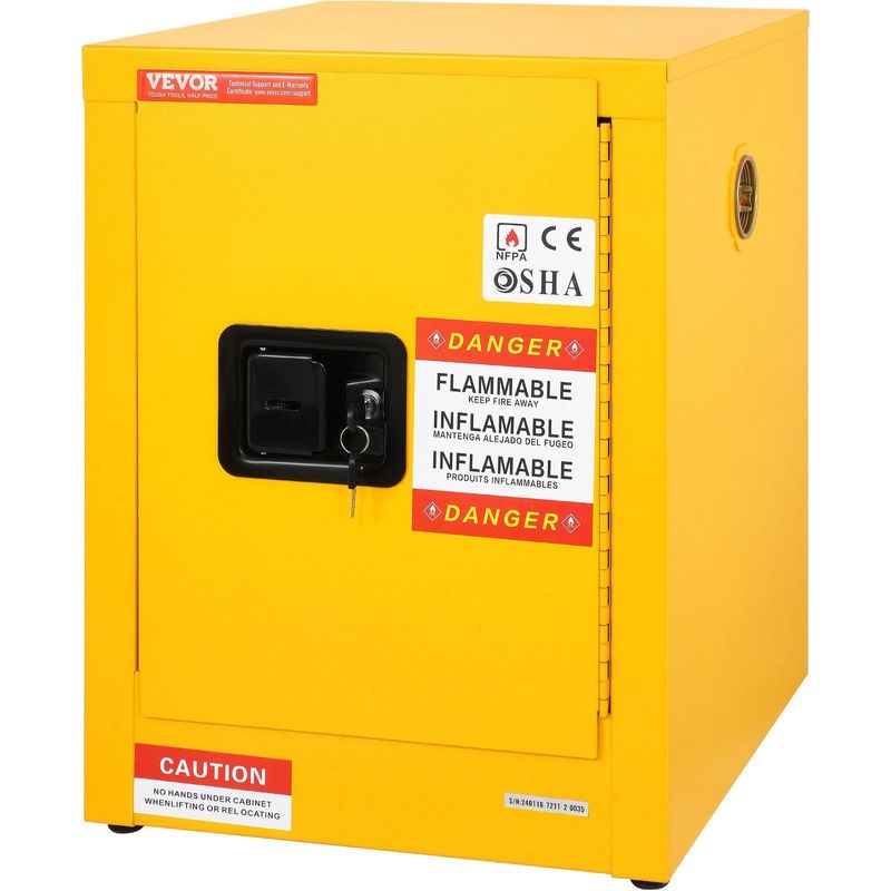 VEVOR 16.9" X 16.9" X 22" Flammable Cabinet Galvanized Steel, Safety Cabinet, Adjustable Shelf Flammable Storage Cabinet, For Commercial Industrial And Home Use_voghion.com