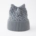 Gestrickte Mütze mit Katzenohren – weiche, warme Wintermütze mit süßem Tierdesign, atmungsaktiv und winddicht für Herbst und Winter, Strickpullover-Mütze mit warmen Ohren_voghion.com