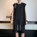 Casual Men's Sleeveless Vest Summer Thin Trendy Top Solid Color Versatile Sports Loose Two-Piece Set_voghion.com