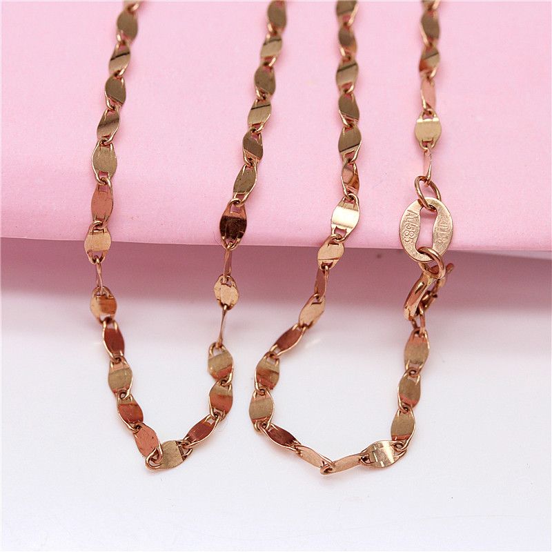 Purple Russian Tile Necklace Women's Versatile 585 Plated Rose Gold Lock Shining Bone Chain Jewelry_voghion.com