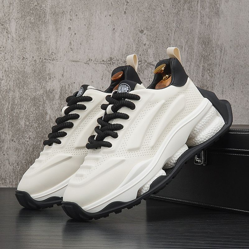 Europese station herenschoenen 2024 lente nieuwe ademende papa schoenen met dikke zolen trendy merk innerlijke verhoging sport en casual witte schoenen_voghion.com