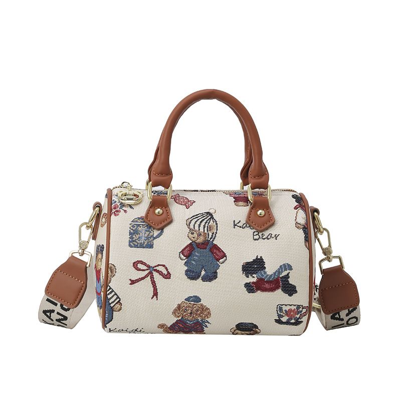 Bolsos de mujer Hello Bear, nuevo bolso de verano tipo almohada, bolso de hombro de calle de moda, bolso de mano Hello Bear, bolso Boston informal_voghion.com