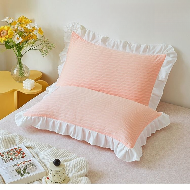 Pillowcase INS Girl's Heart Princess Sty Fresh Cute Solid Color Sing Korean Version Lace Dormitory Student Girl_voghion.com