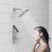 Shower Faucet With Storage Rack 8-inch Rain Shower Head Shower Decoration Kit With Single Spray Shower Head Shower Faucet Set Complete Brushed Nickel_voghion.com