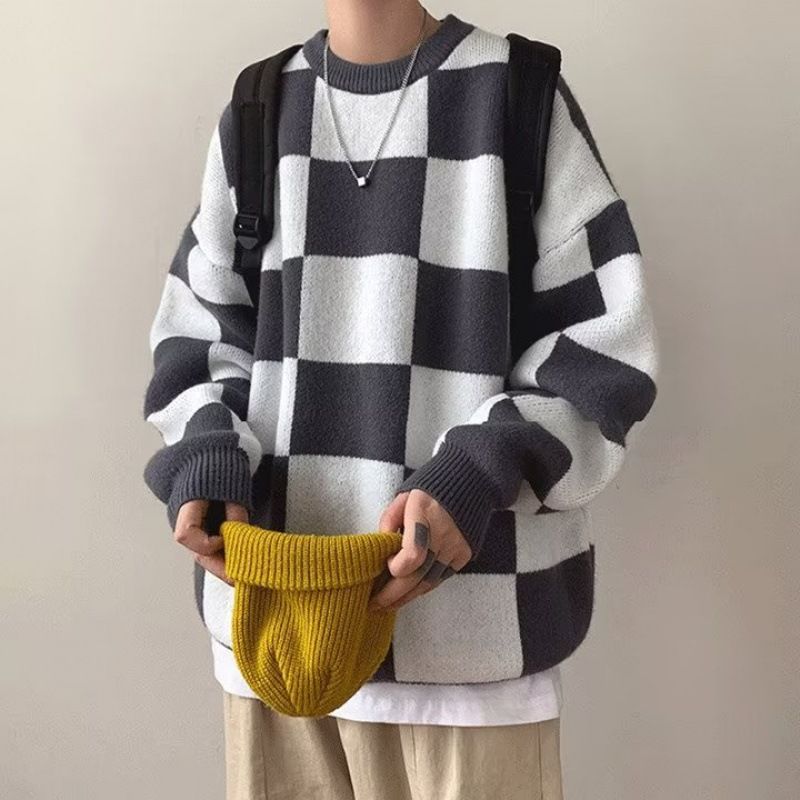 Sweater men's autumn and winter warm knit base versatile teenage student sweater_voghion.com