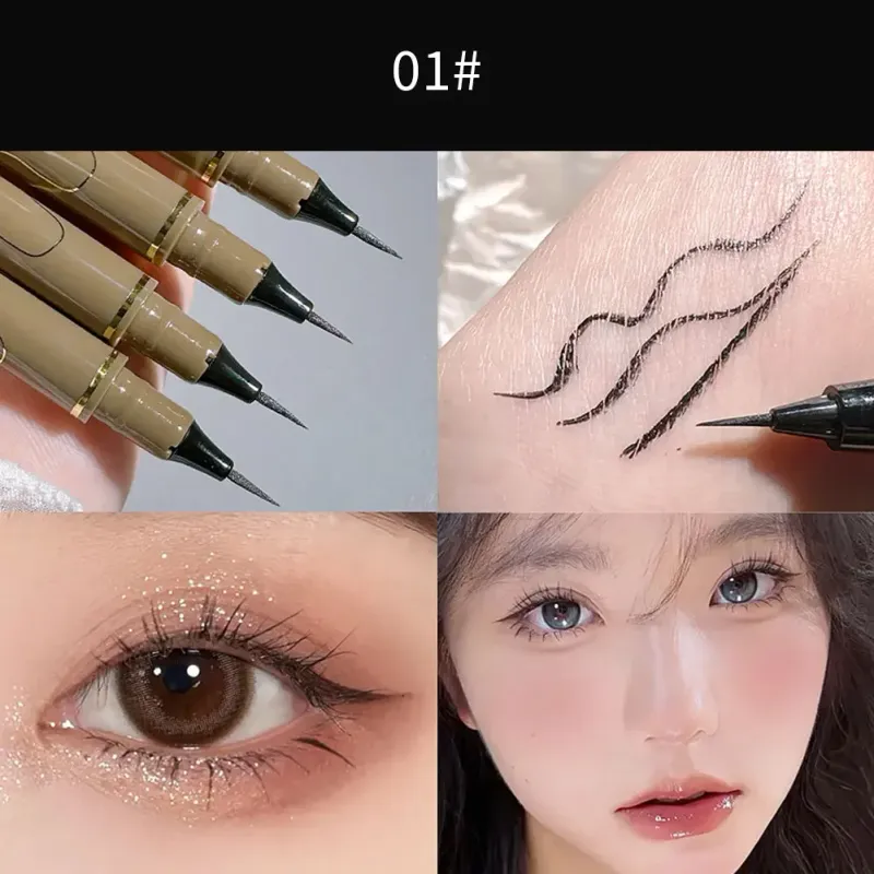 Penna eyeliner impermeabile a prova di sudore, asciugatura rapida, punta fine, a lunga durata, non sbavante, penna liquida Silkworm Laying, strumento di bellezza_voghion.com