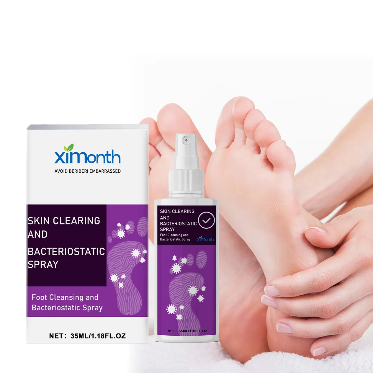 Ximonth kopšanas līdzeklis, lai mazinātu pēdu sviedru smaku, mazinātu smaku, apturētu niezi un tīrītu pēdas_voghion.com