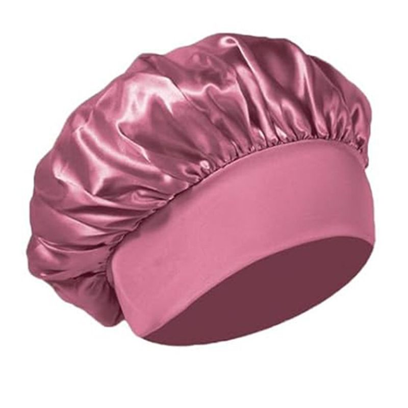 Touca de dormir elástica de cetim de aba larga para homens e mulheres, boné de beleza para cuidados com os cabelos, boné de quimioterapia_voghion.com