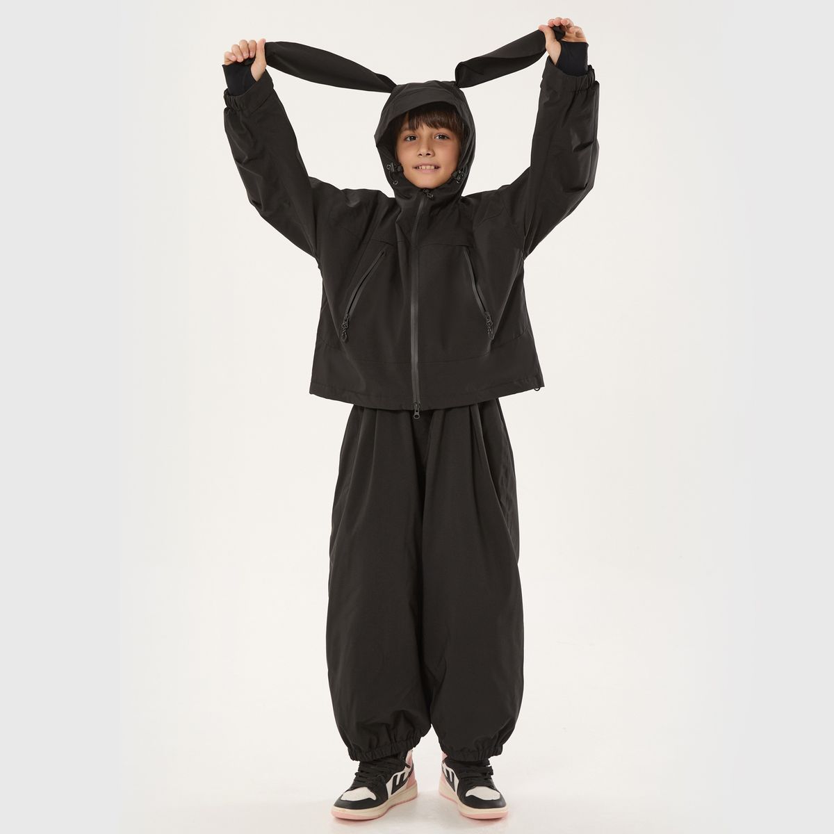 001 Tuta invernale per bambini, nuova giacca da sci calda antivento e impermeabile con orecchie di coniglio, per ragazzi e ragazze_voghion.com