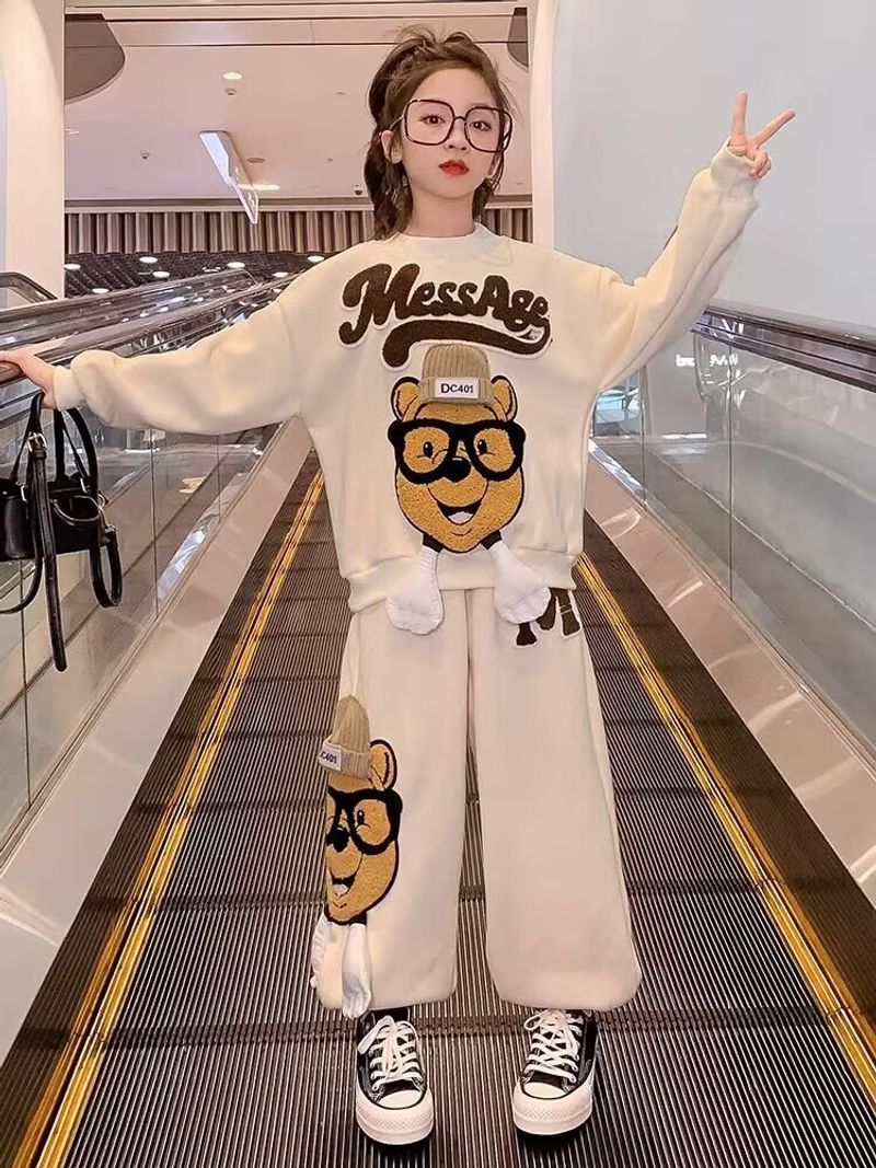 Meisjesoutfit 2024 nieuwe westerse stijl kinder Koreaanse versie casual internet beroemde lente en herfst hoodie sport_voghion.com