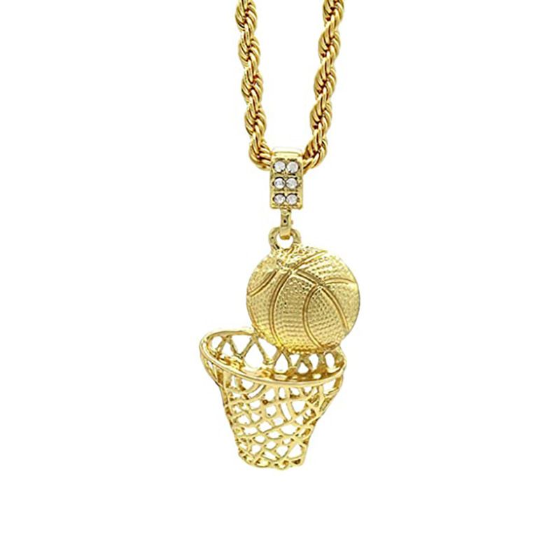 New Basketball Necklace Hip Hop Cuban Style Men's Accessories Pendant_voghion.com