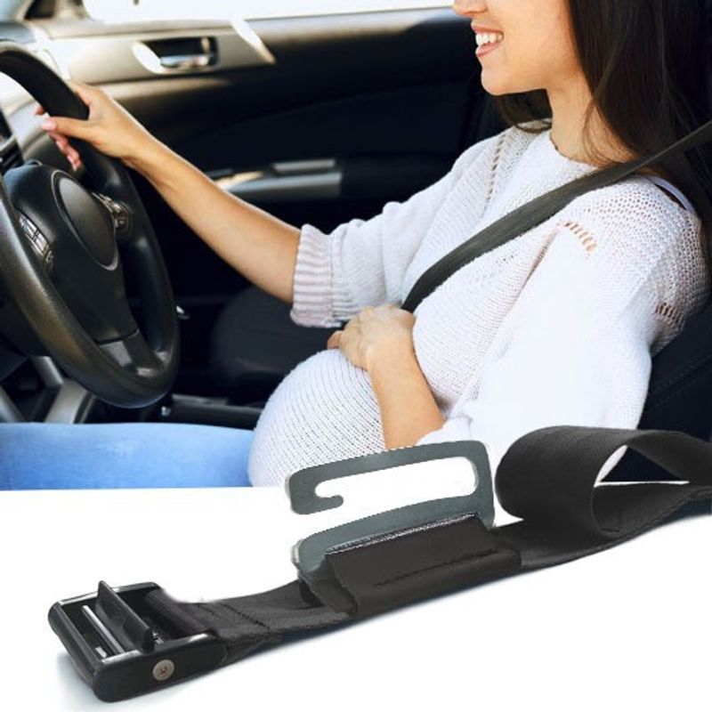 Mother & Kids Universal Pregnancy Seat Belt Adjuster - Comfortable & Safe For Expecting Mothers, Anti-Slip Design, Fits Most Vehicles (Black Dolphin)​_voghion.com
