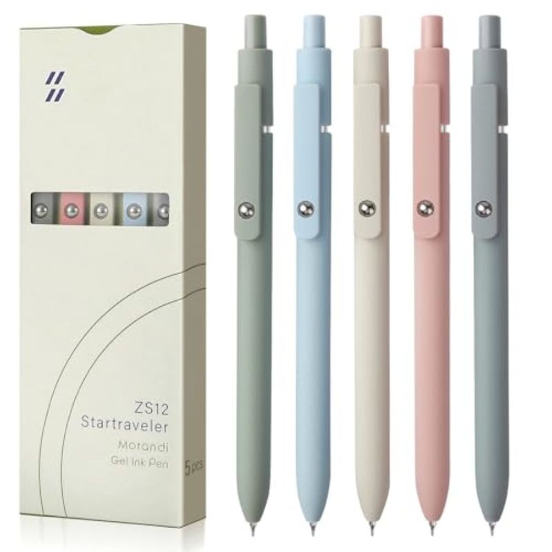 Gel Pens 5pcs 0.5mm Quick Dry Black Ink Fine Point Smooth Writing Pens HighEnd Series Ballpoint For Office School Supplies Mora_voghion.com