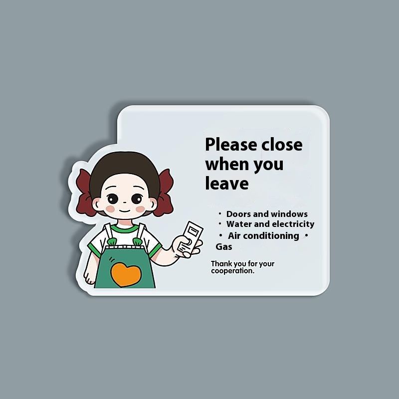 Turn off fire sticker reminder, close the gas doors windows, air conditioning, water and electricity, warm reminder_voghion.com