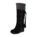 Botas de piel de oveja con cordones, de caña alta, rectas, cálidas, para nieve, tallas grandes para mujer_voghion.com