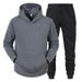 Ensemble de sport 2 pièces, sweat à capuche, léger, couleur unie, polaire, automne et hiver_voghion.com