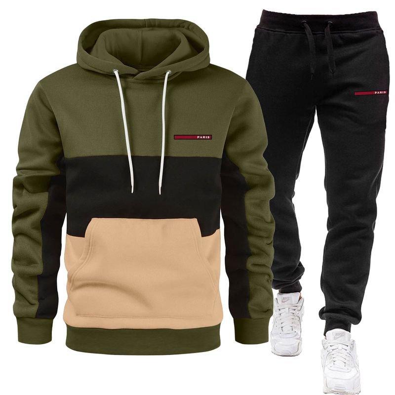 Abbigliamento da uomo Felpa da uomo alla moda transfrontaliera con stampa di lettere parigine, abito alla moda di marca_voghion.com