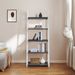 5-Tier Shelves,Bookshelf, Storage Rack, Bookcase With Rubber Wood Frame, Ladder Shelf For Living Room, Home Office, Kitchen, Bedroom, Apartment_voghion.com