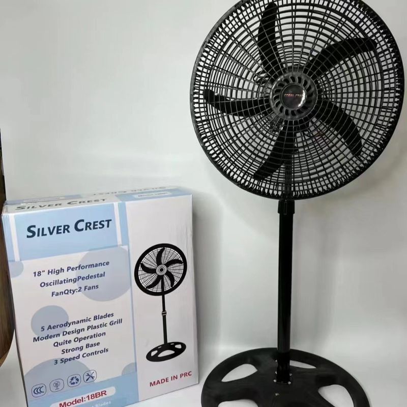 Ventilator electric transfrontalier de 18 inch pentru export, ventilator de podea de uz casnic, ventilator electric cu cap scuturat, ventilator mare, en-gros_voghion.com