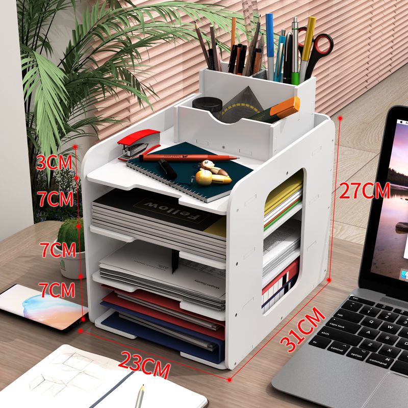 Desktop Organizer A4 Document Folder Storage Multi-layer File Rack_voghion.com