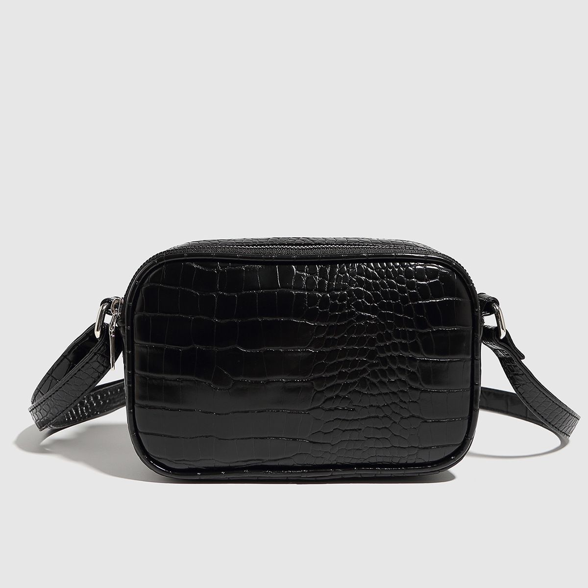 Women's Bags New Style Shoulder Messenger Bag Small Bag Mobile Phone Bag Crocodile Pattern Camera Bag Double Pocket Women's Bag Small Square Bag_voghion.com