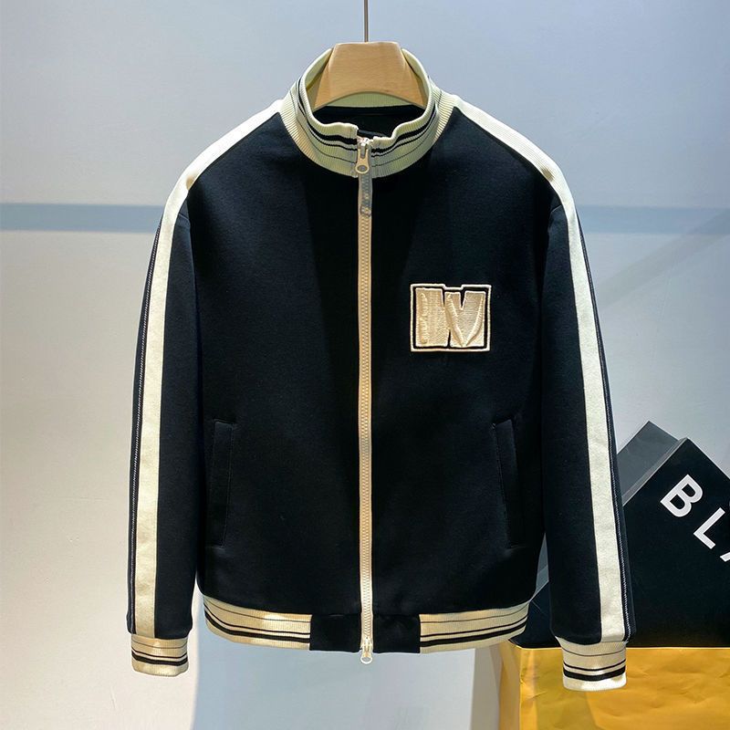 Chaqueta americana para hombre, primavera y otoño, marca de moda, rufián, guapo, suelto, informal, traje de béisbol, deportes con cuello levantado_voghion.com