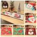 Qiaochi Christmas Table Runner Set - 33x45cm Printed Burlap Placemats With Santa, Reindeer & Snowman Designs For Holiday Dining Decor_voghion.com