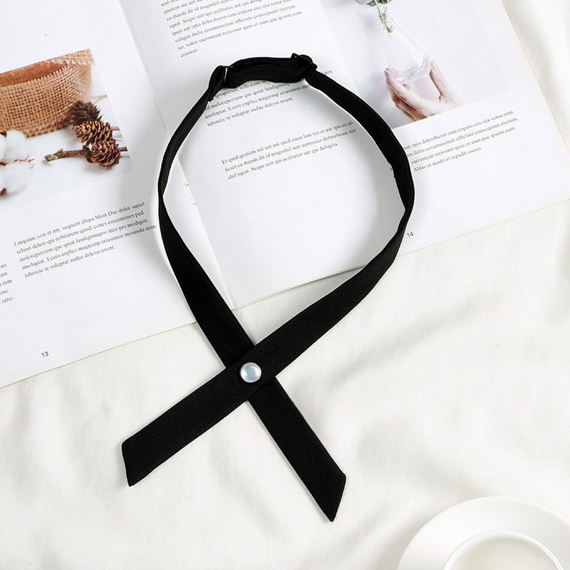 JK Black Tie For Women, Student Bow Tie, College Style Shirt, Men's Zipper No-Tie Shirt Accessory Wholesale_voghion.com