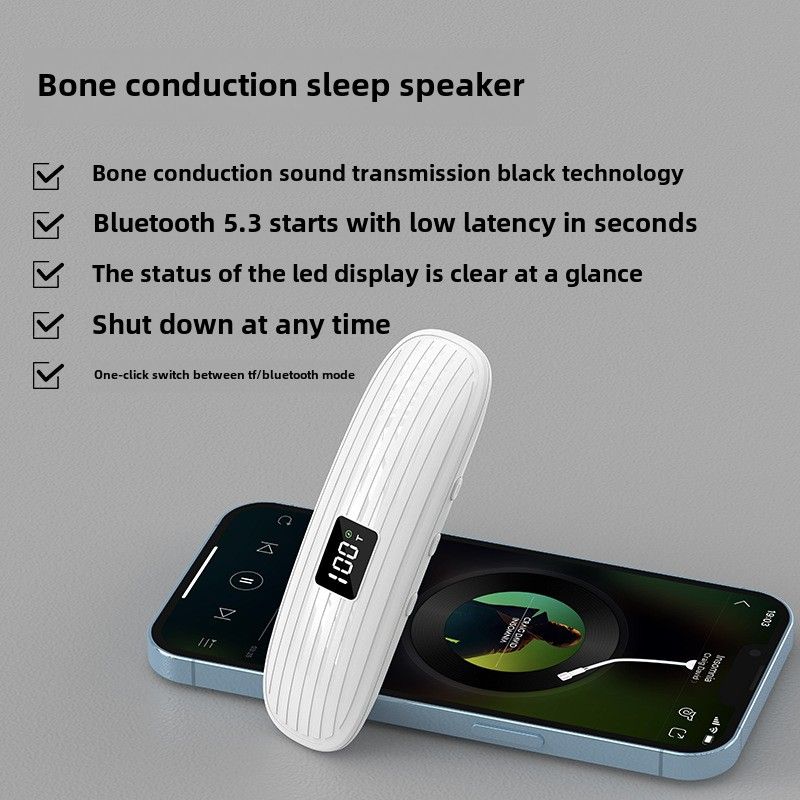 Innovador altavoz para dormir de conducción ósea: enmascaramiento de ruido, batería de larga duración y Bluetooth 5.3 para noches de descanso reparador._voghion.com