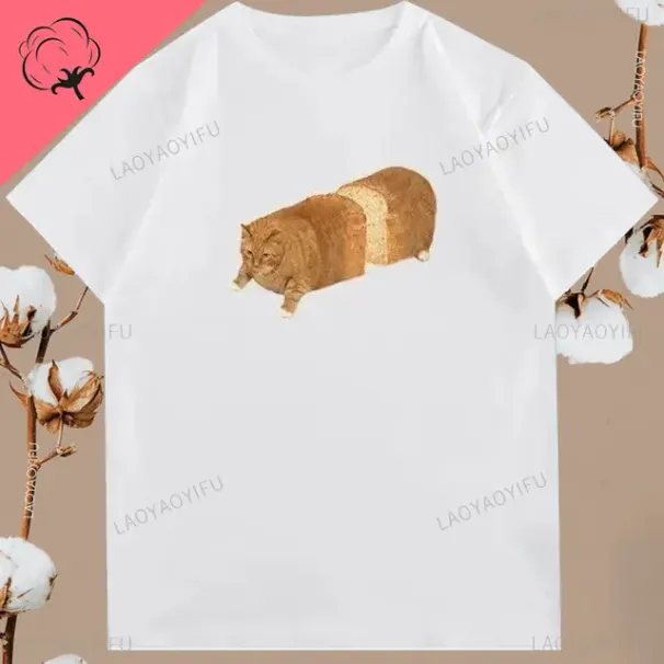 Lustiges Retro-T-Shirt mit großem orangefarbenem Katzen-Print für Männer und Frauen, Street Y2k, personalisiertes, lockeres Rundhals-T-Shirt aus Baumwolle für den Außenbereich_voghion.com