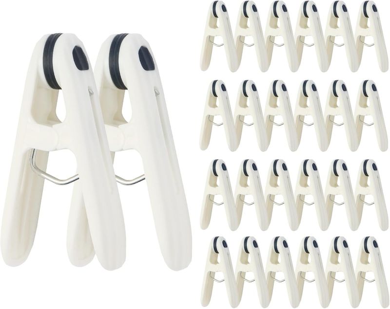 24-Pack Plastic Pins Laundry, 2.36inch (Approximately 5.9cm ) Clothesline Clips, No-Trace Design, Windproof Clothes_voghion.com