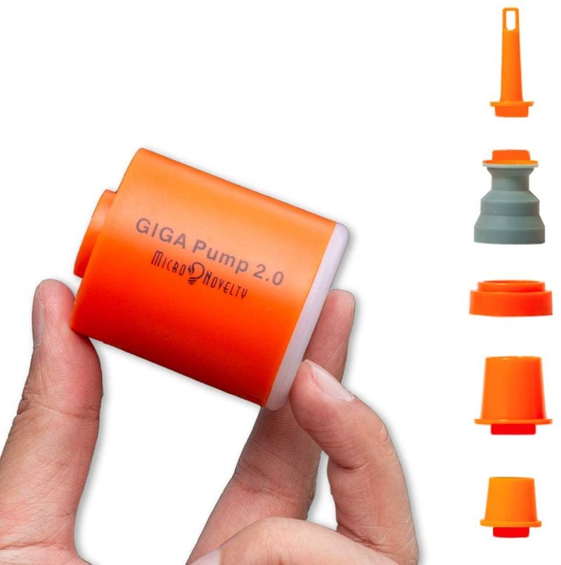 „GIGA Pump 2.0“ mini oro pompa čiužiniams, stovyklavimui, lauko nešiojamam elektriniam pripūtimui, plaukimo žiedo vakuuminiam siurbliui su 5 purkštukais_voghion.com