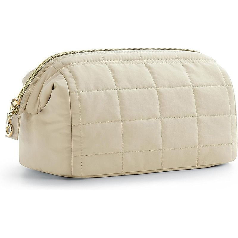 Kosmetiktasche für Damen, Daunen, Seide, Baumwolle, tragbar, wasserdicht, Aufbewahrung von Toilettenartikeln, großes Fassungsvermögen_voghion.com