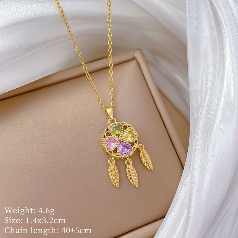 【 】 Lucky Grass Shop Dream Net Light Luxe Charm Prachtige Volledige Diamanten Halsketting Vrouwen Veelzijdige Sleutelbeenketting_voghion.com