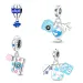 Hot Selling 925 Sterling Silver Travel Style Blue Car Charms Beads Pendant FIT Bracelet Necklace Diy For Women Jewelry_voghion.com