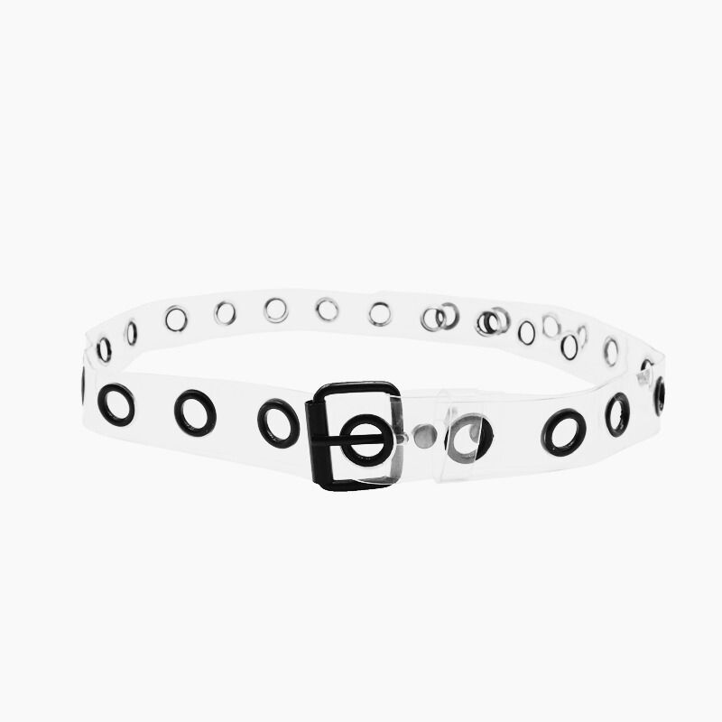 2025 Wiosna i Lato Nowy Moda Przezroczysty Damski Pasek Z Oczkami Wydechowymi Z PVC_voghion.com