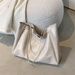 Borsa tote casual alla moda per donna - Borsa a tracolla di grande capacità con chiusura a cerniera, materiale PU leggero, (bianco/blu/nero/marrone/rosso)_voghion.com