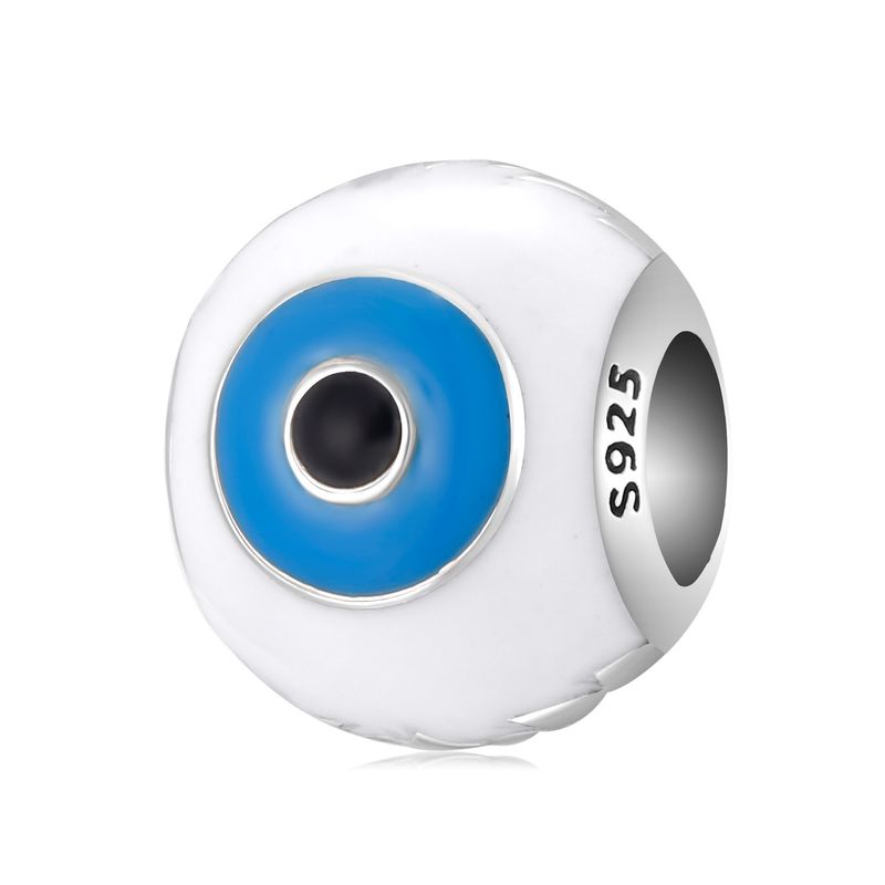 Pulseira feminina com joias faça você mesmo, zircônia azul, contas vazadas, olho turco, contas de prata esterlina 925, acessórios de prata para mau-olhado_voghion.com
