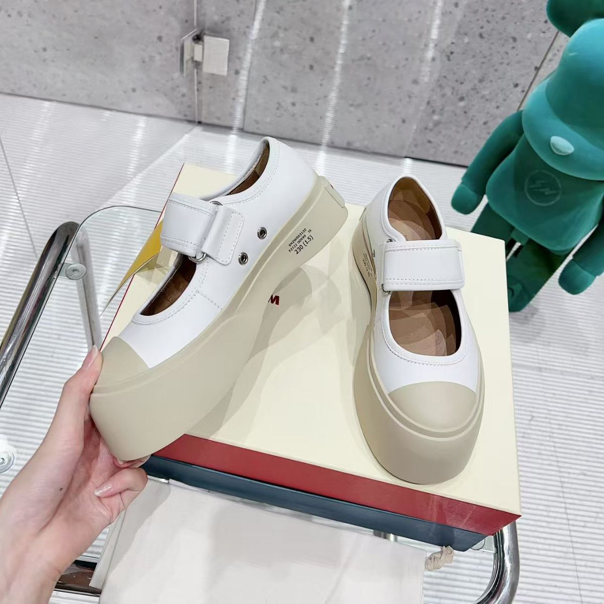 Zapatos Le Fu de lona vaquera para mujer, feos y bonitos, con suela gruesa, estilo bizcocho, informales, con cordones, 2024_voghion.com