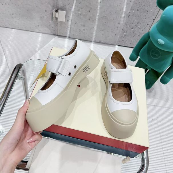 Zapatos Le Fu de lona vaquera para mujer, feos y bonitos, con suela gruesa, estilo bizcocho, informales, con cordones, 2024_voghion.com