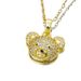 collier ours en diamant ne se décolore pas véritable galvanoplastie en or Ins net clavicule délicate rouge_voghion.com