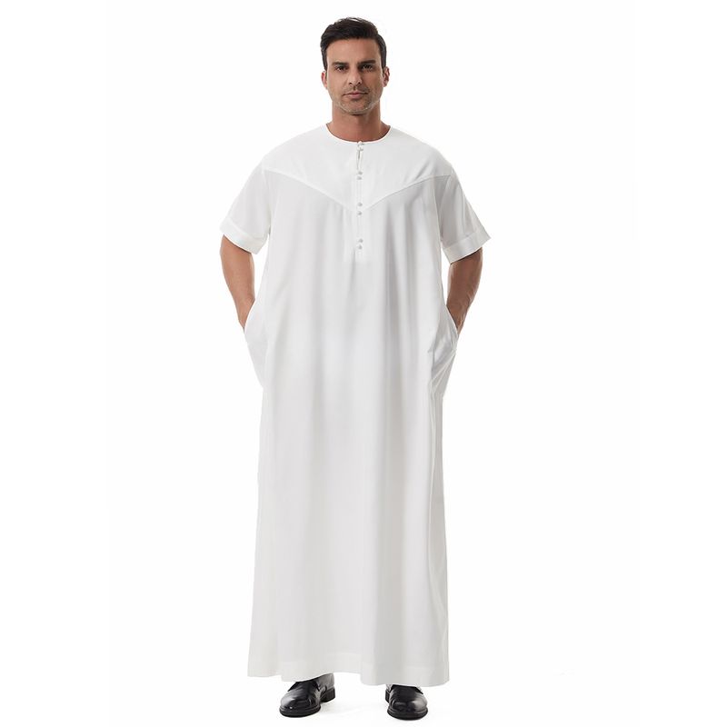 Men's Clothing Robe Short Sleeved Long Shirt Nationality Clothing_voghion.com