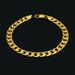 Fashion Vacuum Electroplated Copper Gold-Plated Cuban Chain Open-Ended Bracelet_voghion.com