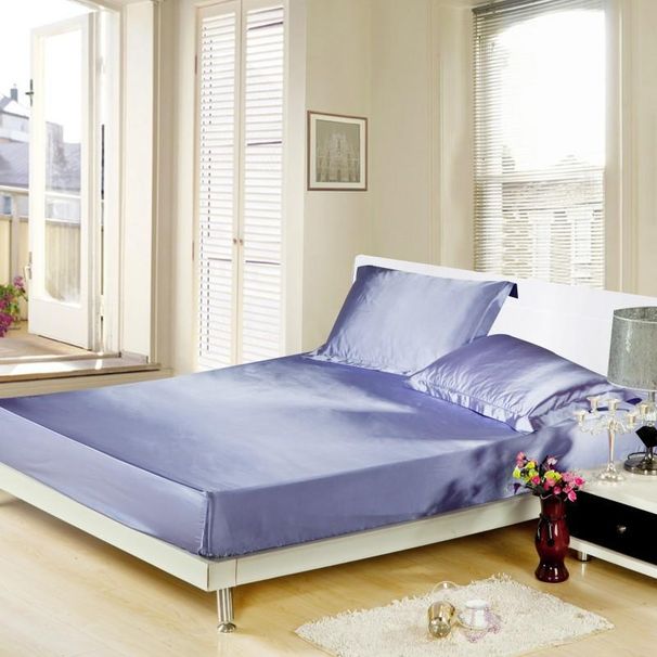 Enfärgat silkeslent satin lakan Simmons överdrag 1 st_voghion.com