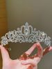 1 Stück Silberne Metallkrone als Kopfbedeckung, Geeignet für Mädchen, Partykrone als Kopfbedeckung, Saisonunabhängiges Auftritts- und Geburtstagsgeschenk, Nicht-Textil, Elegantes Design_voghion.com