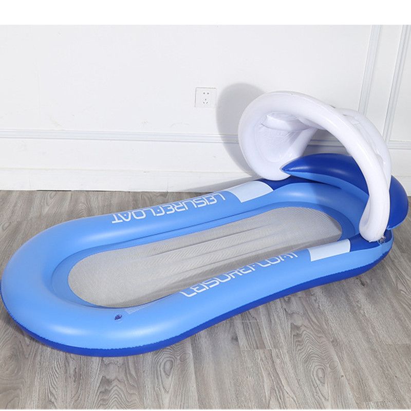 Poolzubehör Aufblasbarer schwimmender Lounge-Sessel mit Baldachin Faltbare Sonnenliege für Poolsee_voghion.com